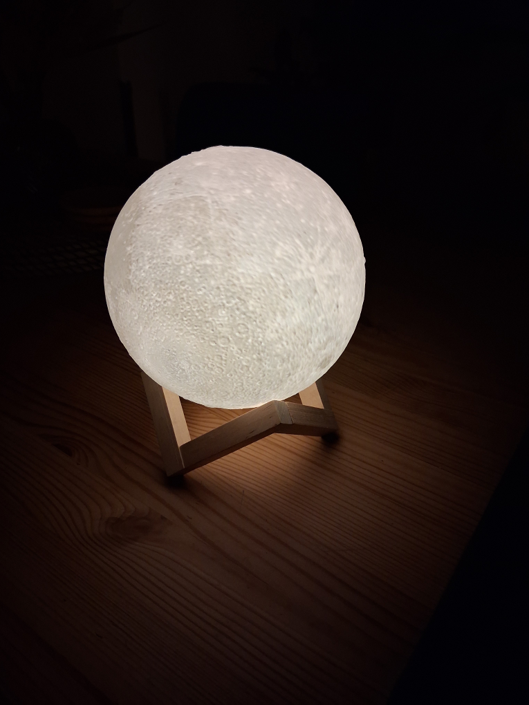 Moon Lamp with Wooden Stand