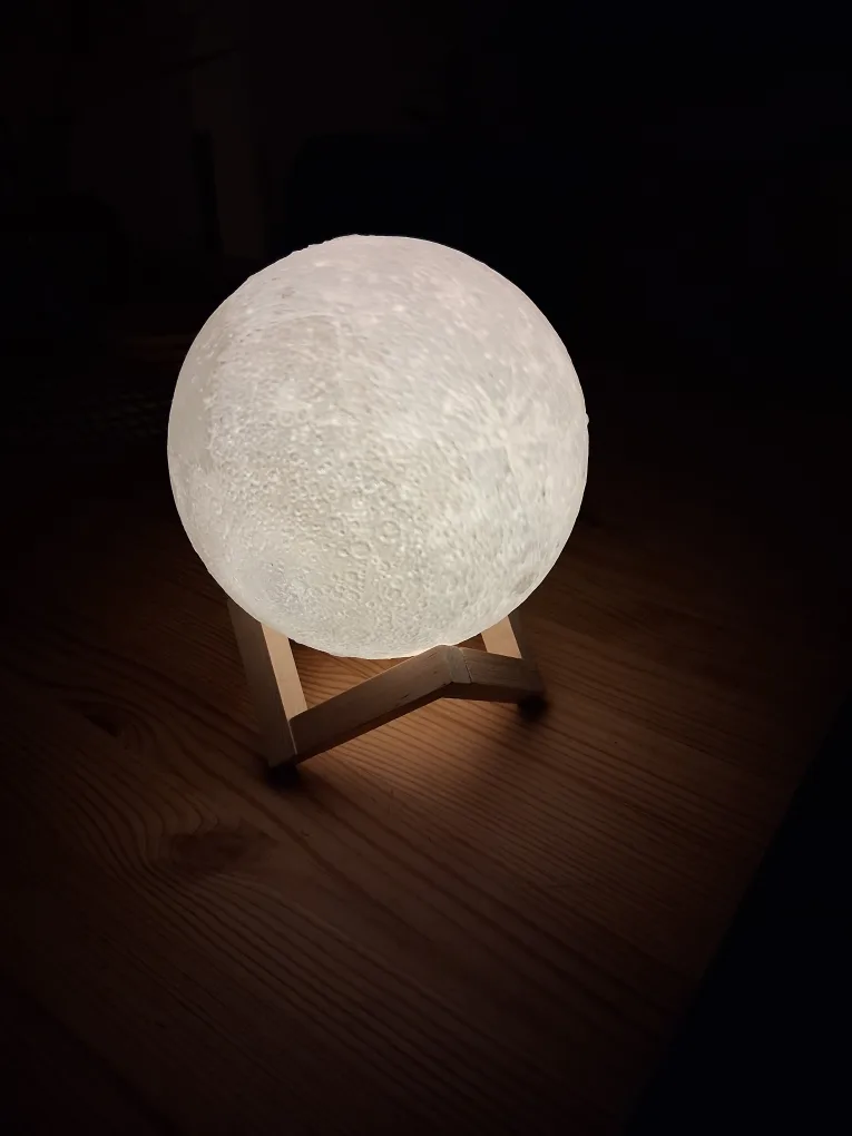 Moon Lamp with Wooden Stand