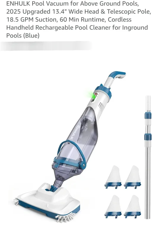 ENHULK Rechargeable Pool Vacuum - New! thumbnail
