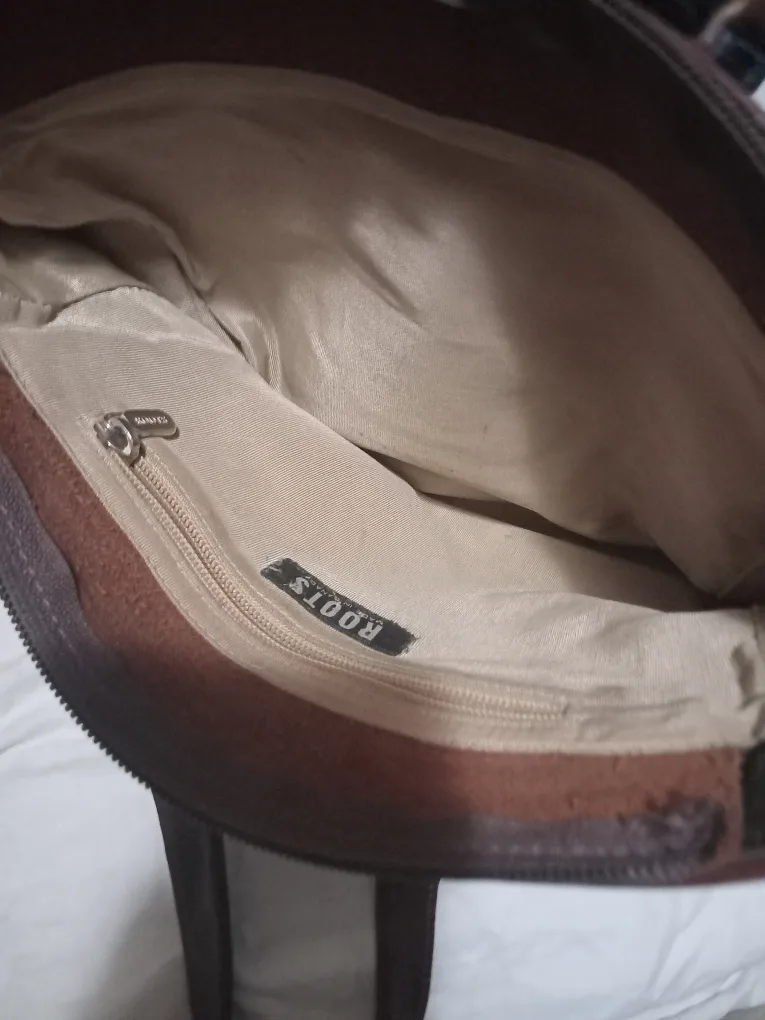 Roots Brown Leather Tote Bag image indicator(5)