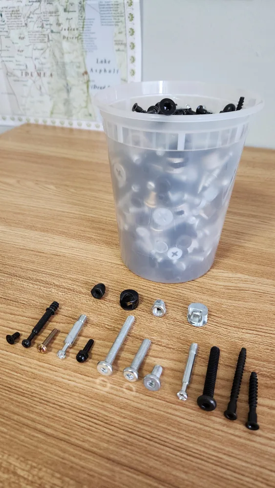 Big Container of Different Screws, Dowels, Bolts, Nuts *new thumbnail
