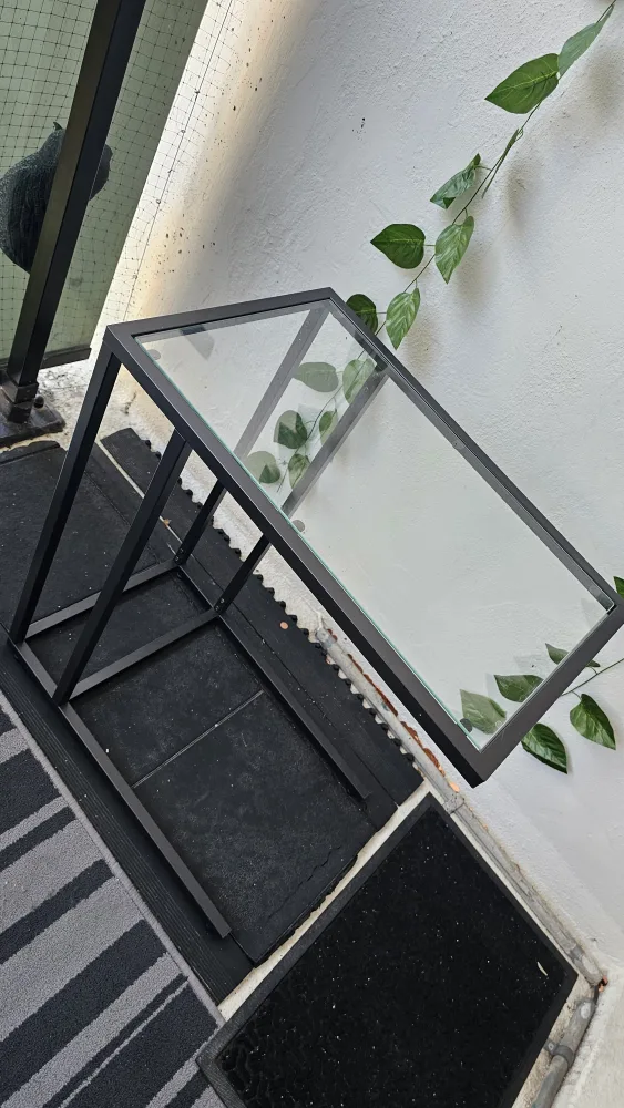 IKEA VITTSJÖ Laptop Stand - Black-Brown/Glass thumbnail