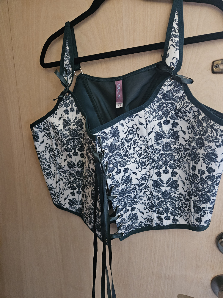 Adore Me Green & White Corset