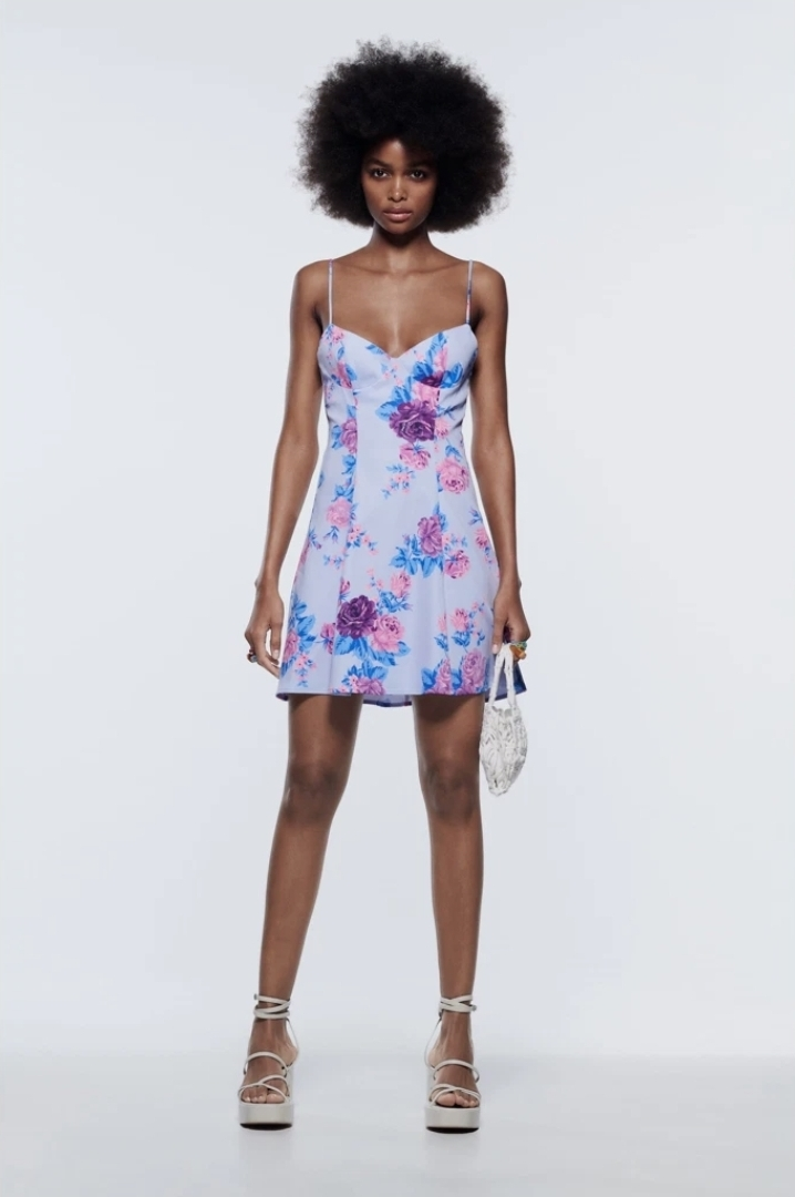 Zara XS Floral Print Mini Dress - New with Tags!