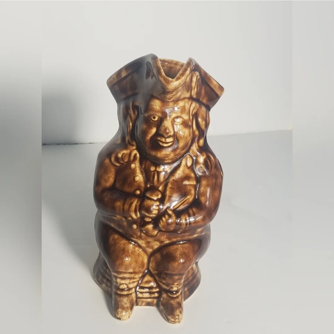 Antique Rouse Rockingham Bennington Pottery Toby Jug image indicator(10)