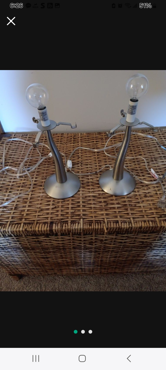 Pair of Silver Touch Lamps