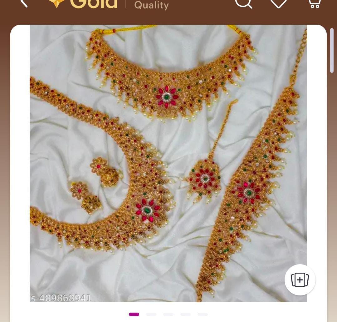 Gold Tone Indian Jewelry Set