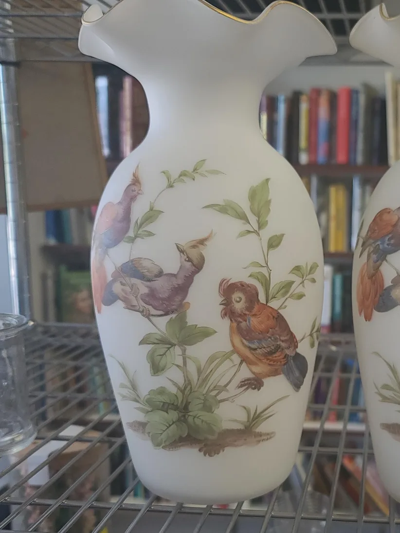 Pair of Italian Vases with Bird Design image indicator(2)