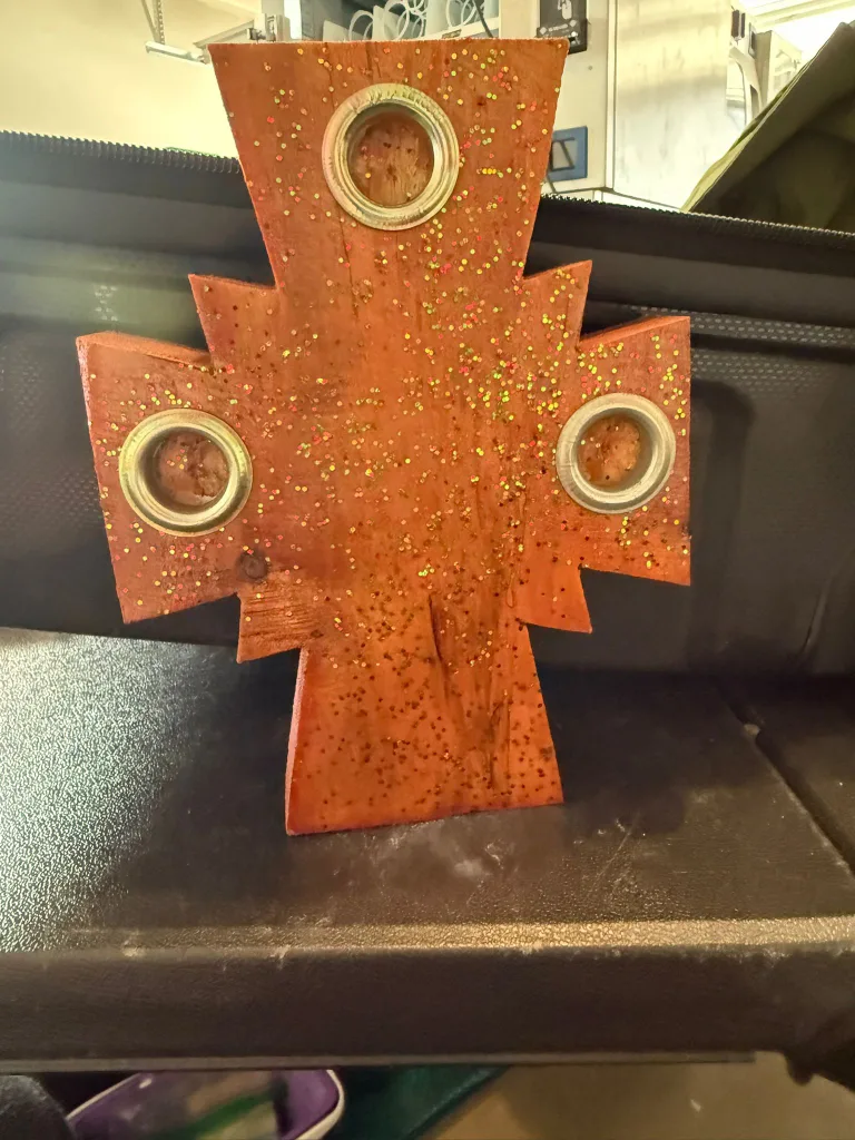 Orange Wooden Candle Holder thumbnail