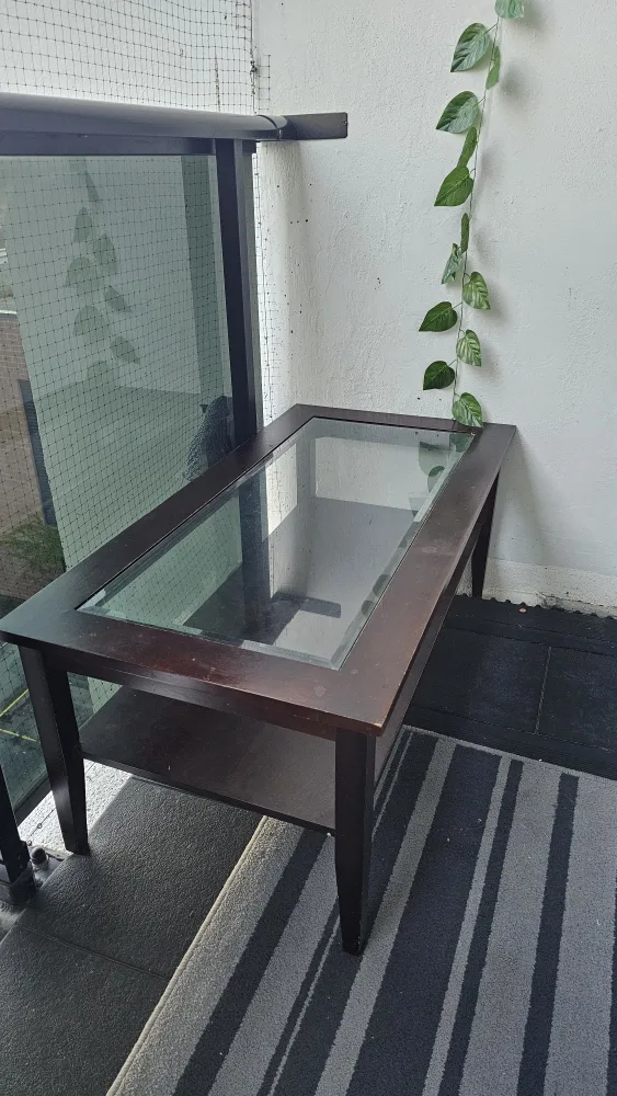 Glass Top Coffee Table - Wood Frame image indicator(2)