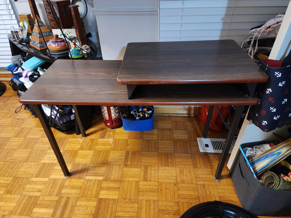 Brown Wooden Desk with Shelf