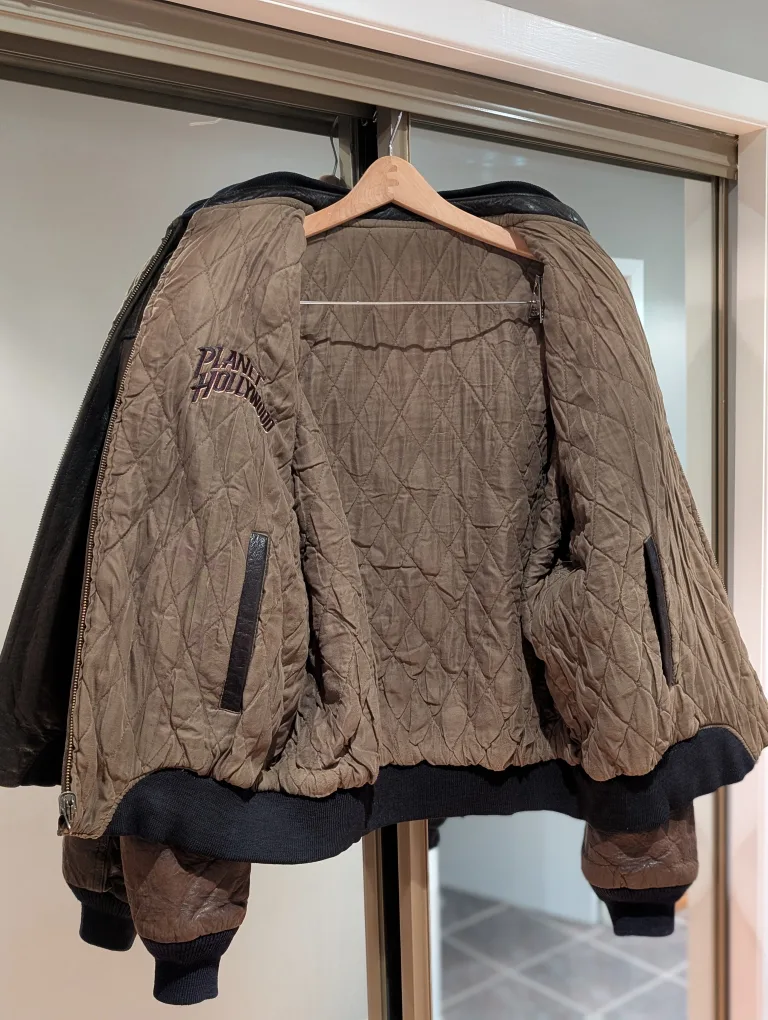 Men's Planet Hollywood Leather Bomber Jacket image indicator(3)