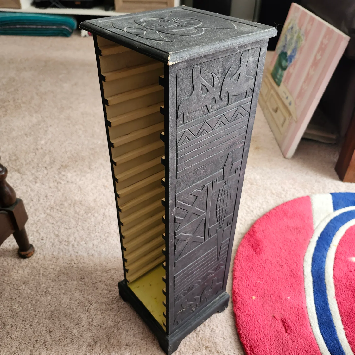Black Wooden CD Tower thumbnail
