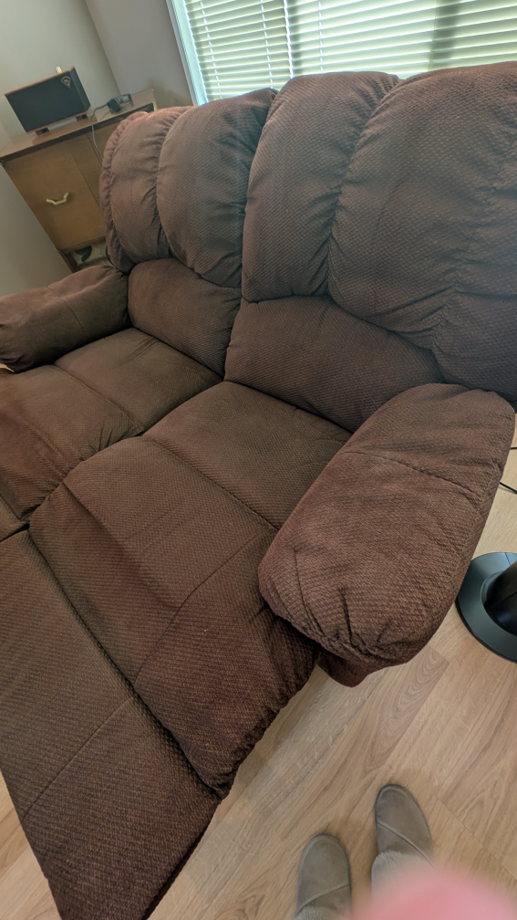 Brown Loveseat Recliner - photo 4
