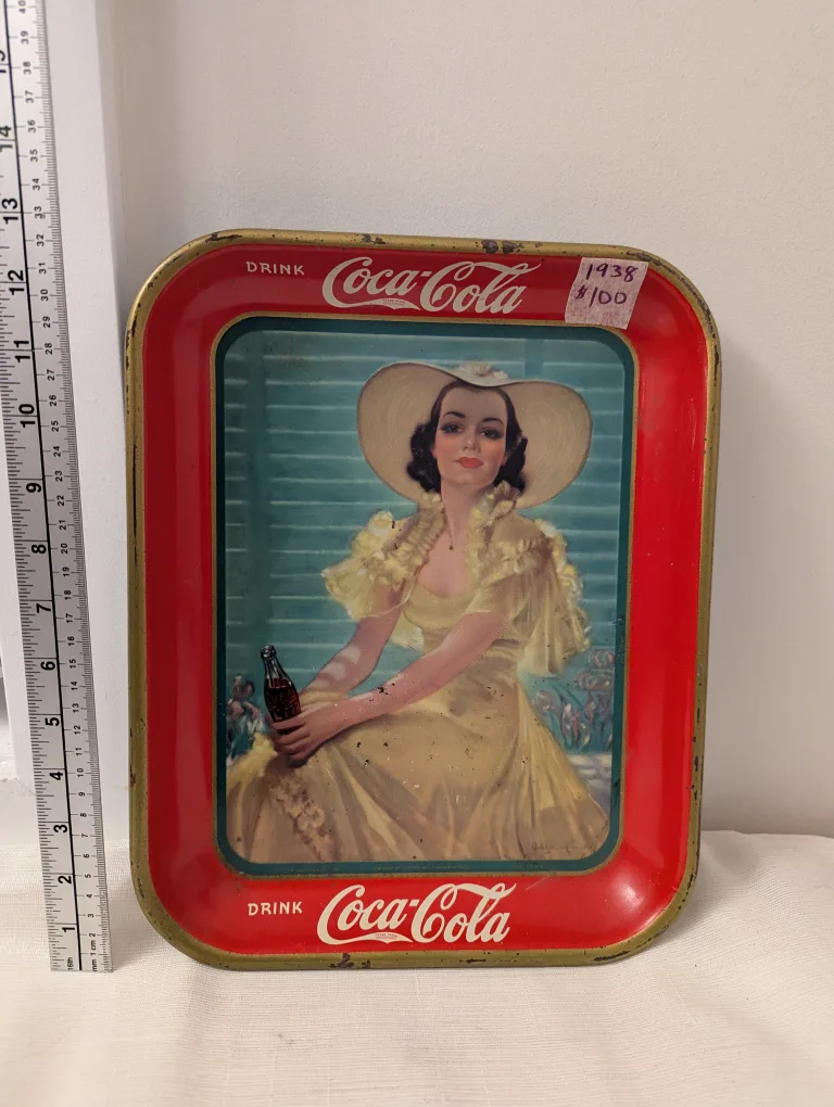 Vintage 1938 Coca Cola Serving Tray - Southern Bell thumbnail