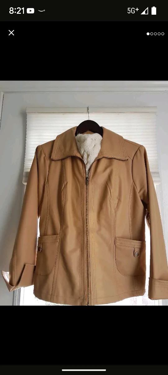 Guillaume Beige Faux Leather Jacket - Size M thumbnail