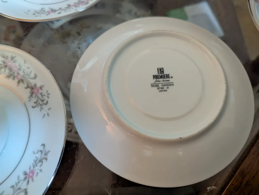 Premiere Fine China Rose Garden Dinnerware Set now 12 pc setting image indicator(3)