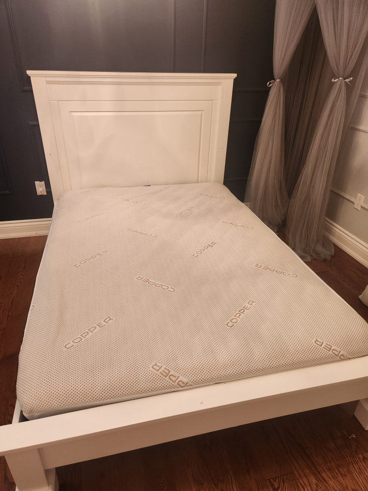 Convertible Double Bed Frame with Crib Attachment + Mattress