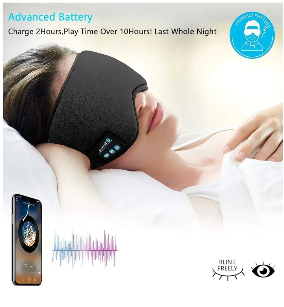 🧡 NEW Wireless Bluetooth Music Sleep Mask image indicator(5)