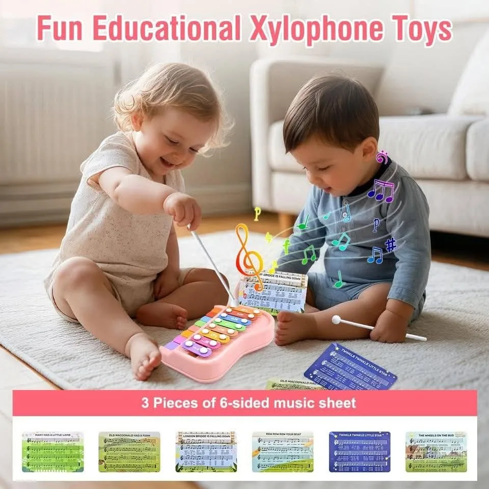 New~Baby Piano/Xylophone Toy W/Music Sheets, Ages 1-3 thumbnail