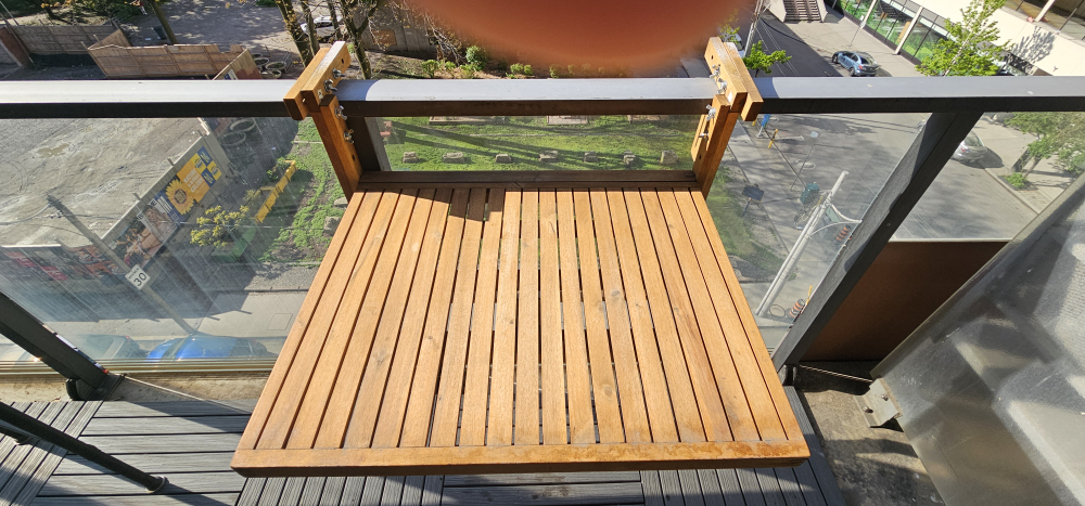 Foldable Balcony Table - Wood