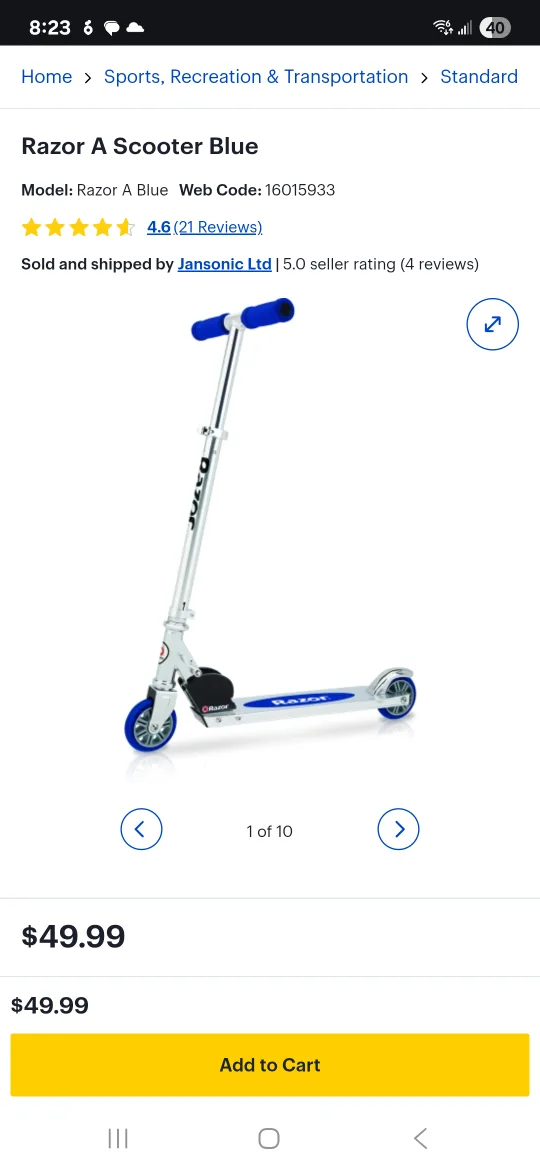 Razor A Scooter - Blue image indicator(2)