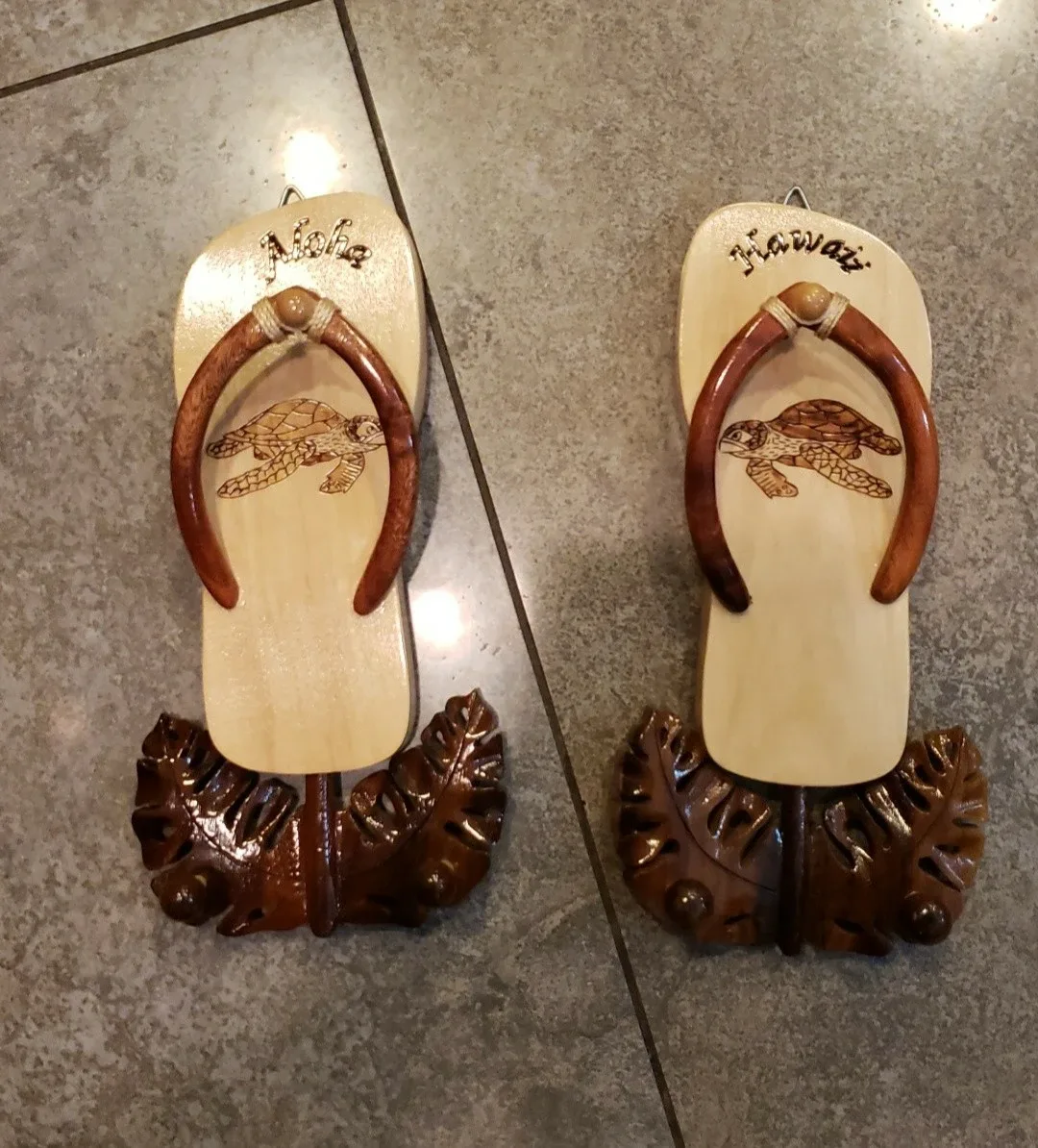 Wooden Sandal Towel Holders.New