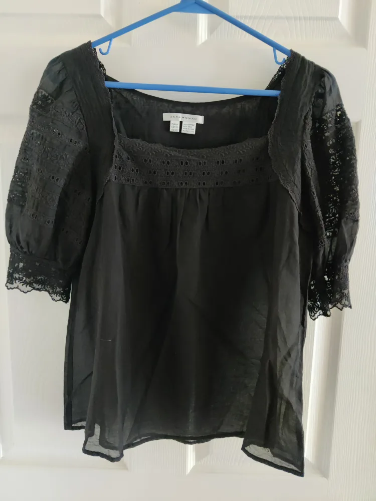 Zara Woman Black Blouse - Size M thumbnail