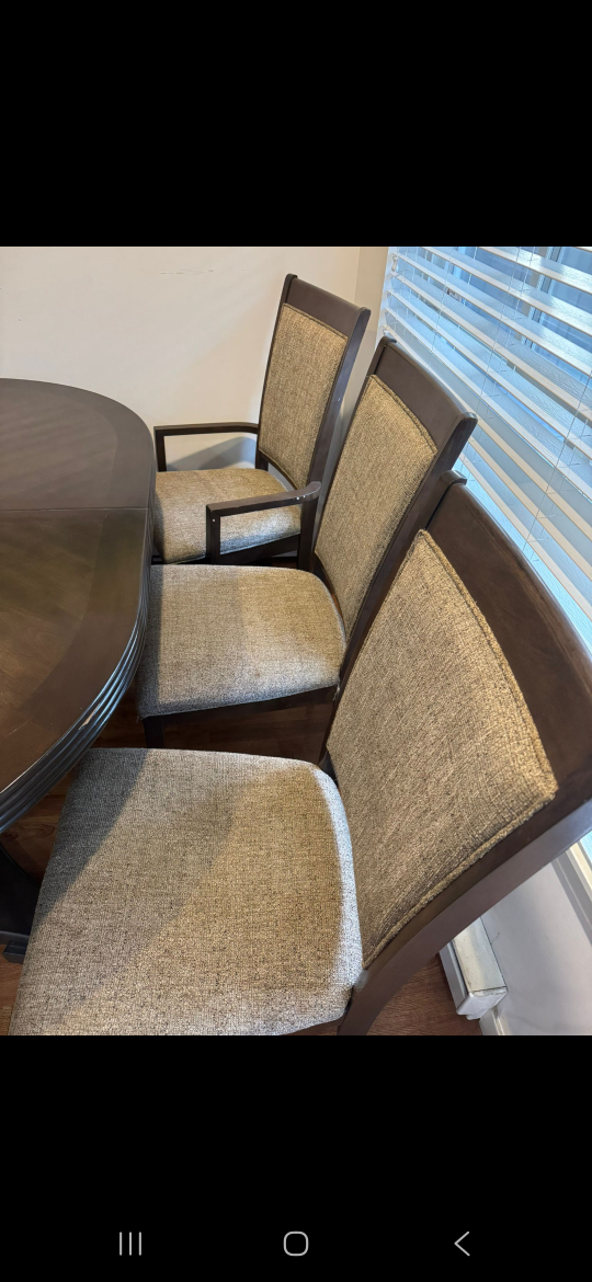 Dining Table with 6 Chairs - Brown - photo 3