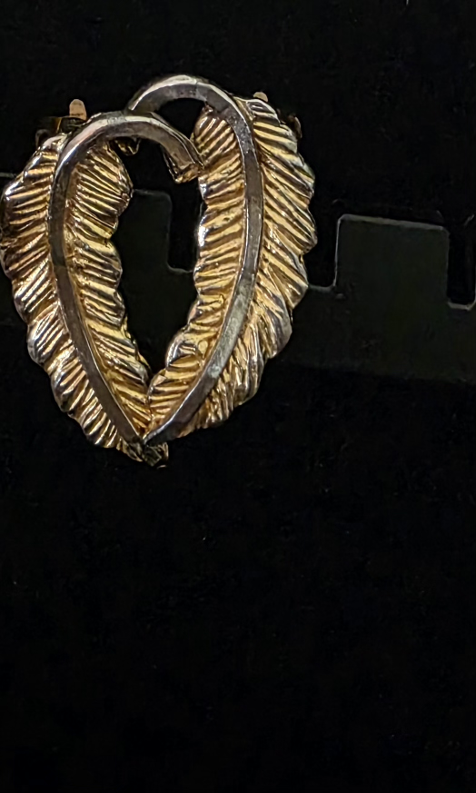 Gold Feather Earrings clip on