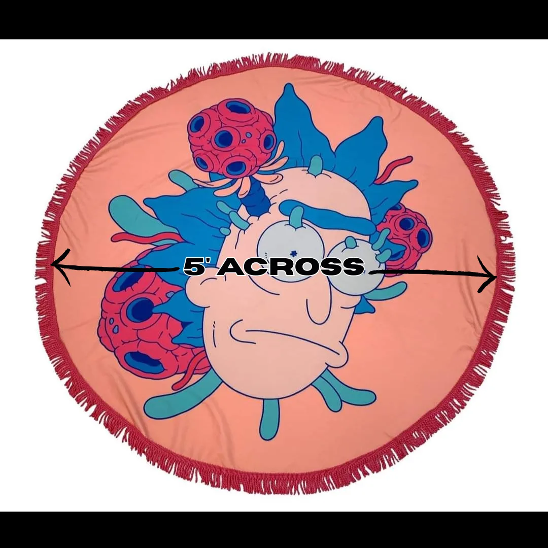 Rick and Morty Round Beach Blanket - 5ft Diameter - NEW image indicator(2)