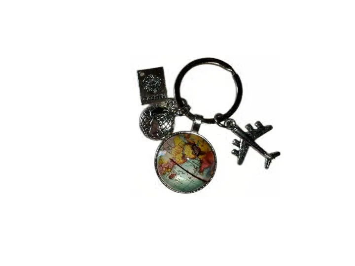 Globe and Airplane Keychain thumbnail