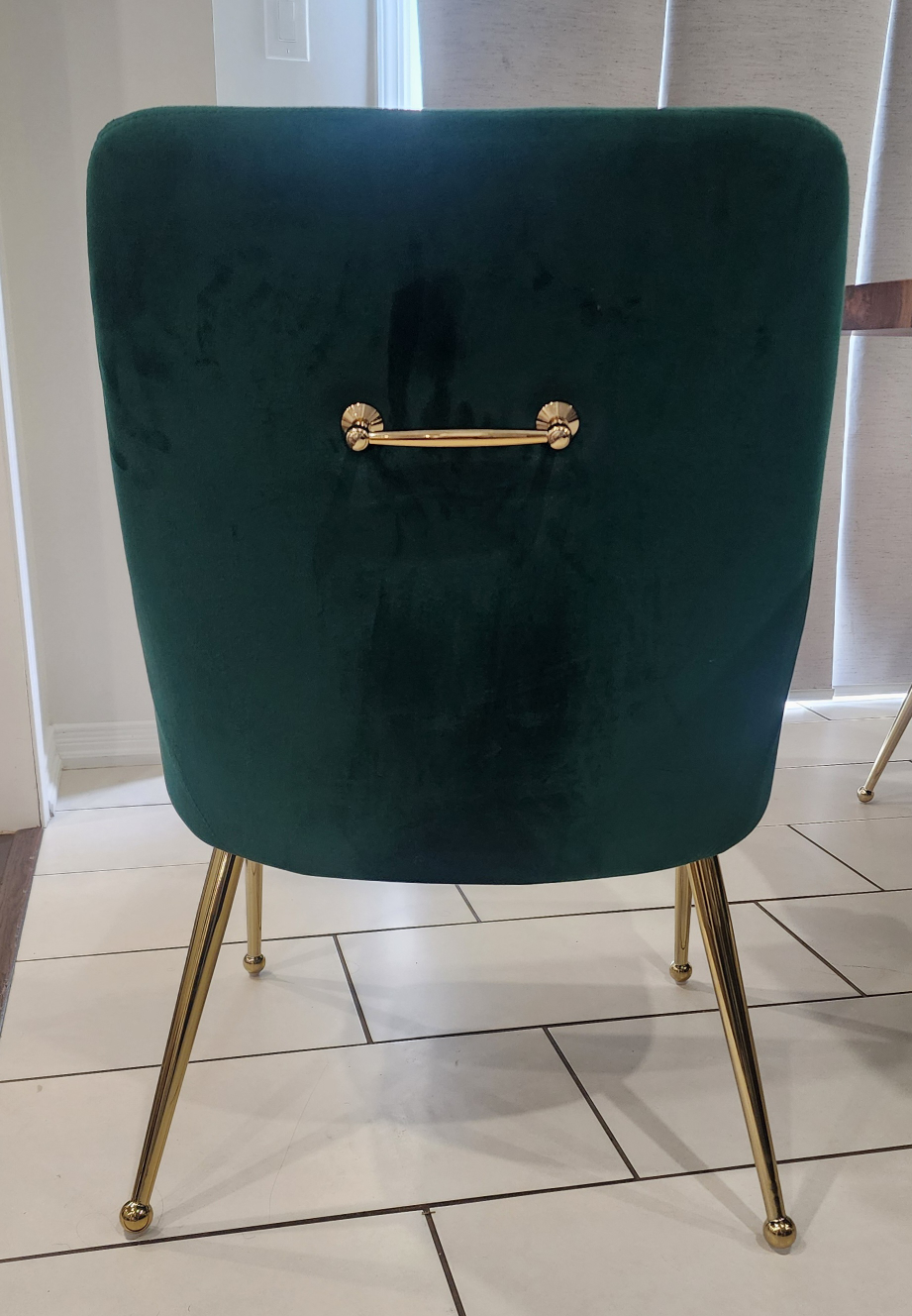 Green Velvet Dining Chair with Gold Legs - photo 3