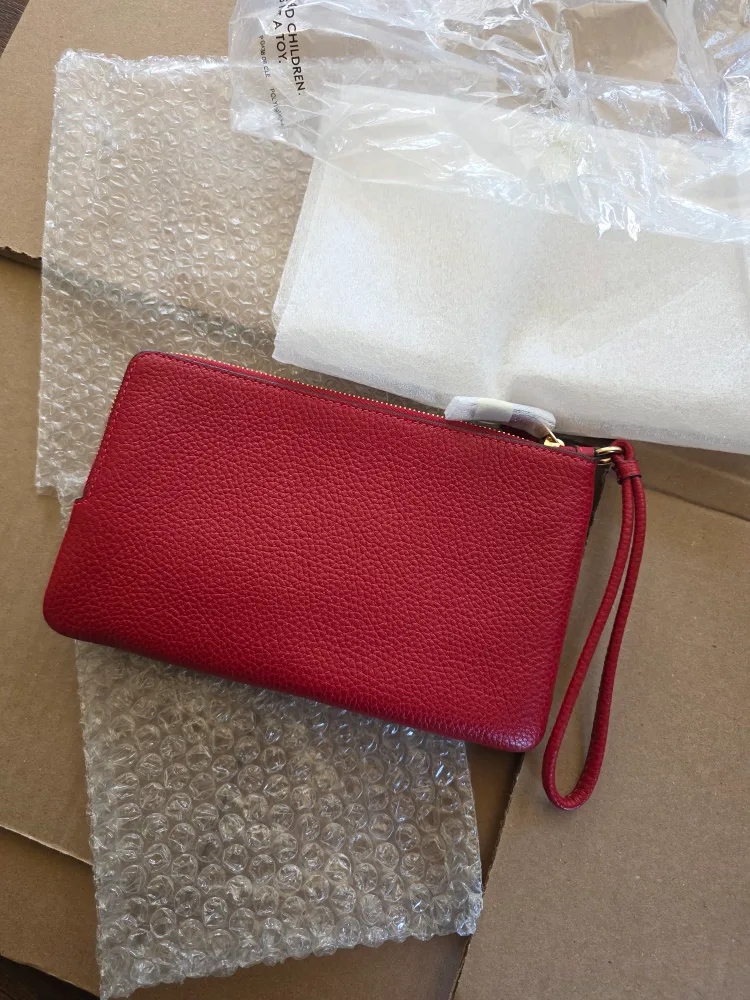 New Coach Large Wristlet Wallet - Brown/Red image indicator(3)