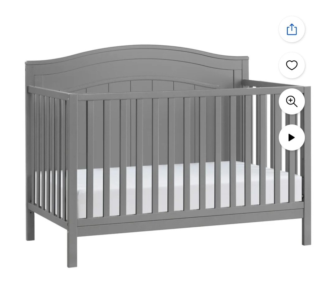 Grey Baby Crib