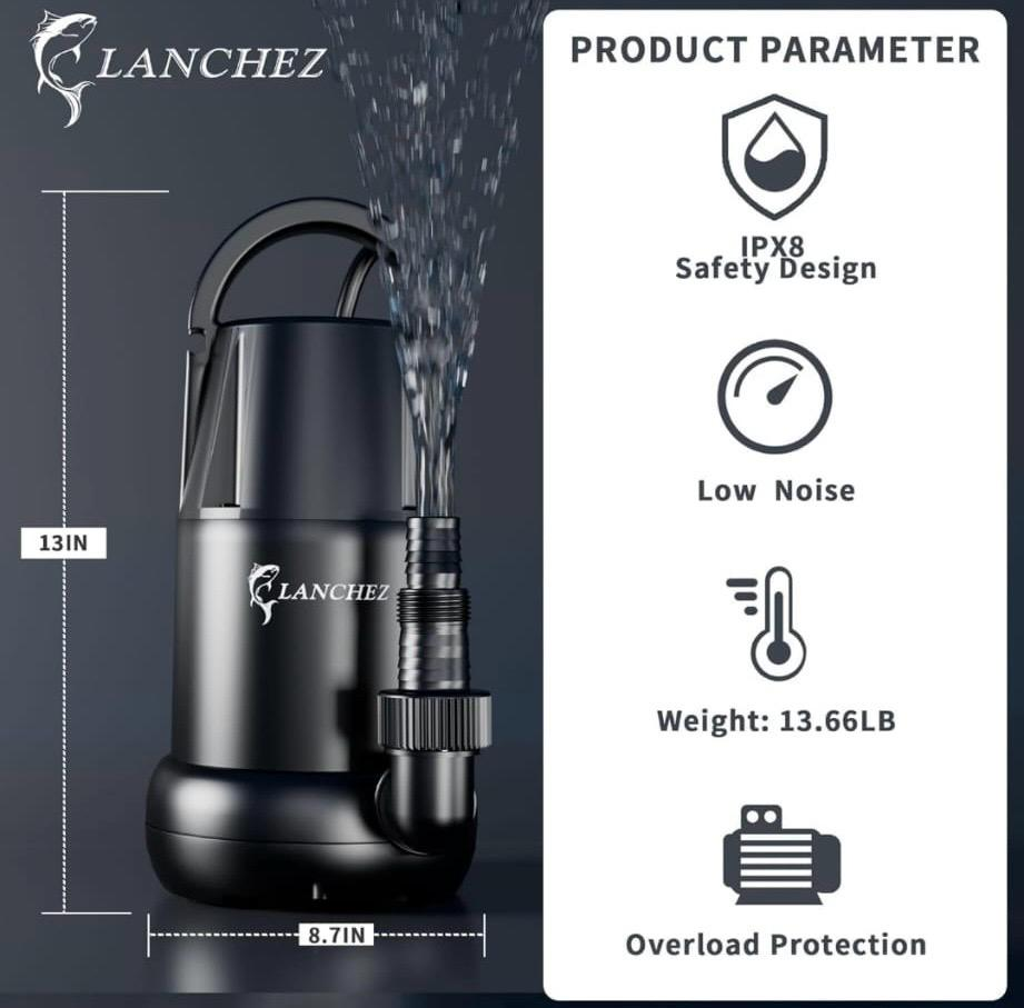 Lanchez 3/4 HP Submersible Sump Pump - photo 2
