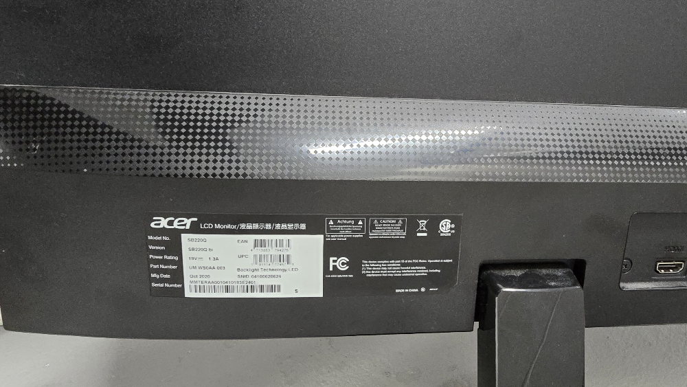 Acer SB220Q 22" LCD Monitor for parts - photo 2