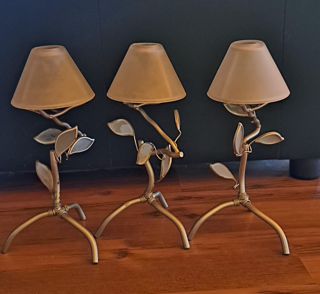 3 Decorative Floral Accent Lamps