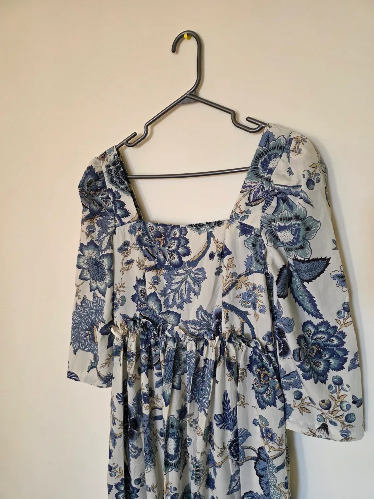 New Floral Print Dress - Blue & White image indicator(2)