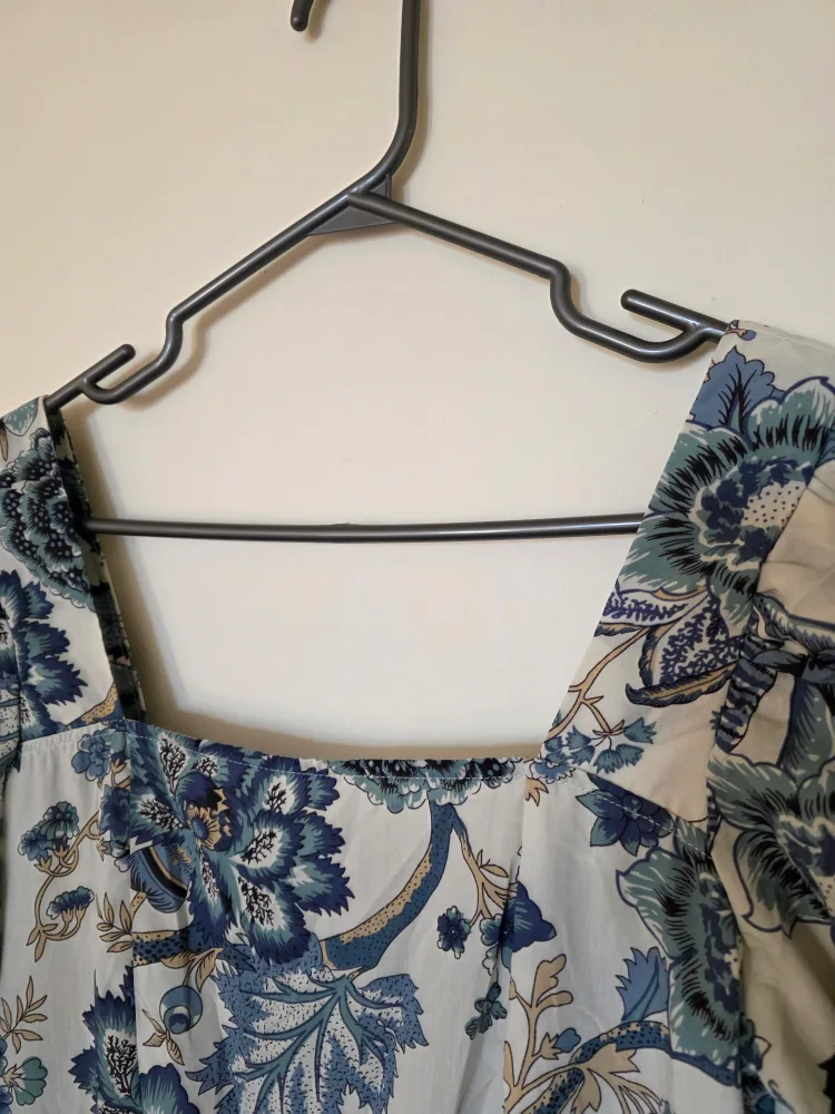 New Floral Print Dress - Blue & White image indicator(3)