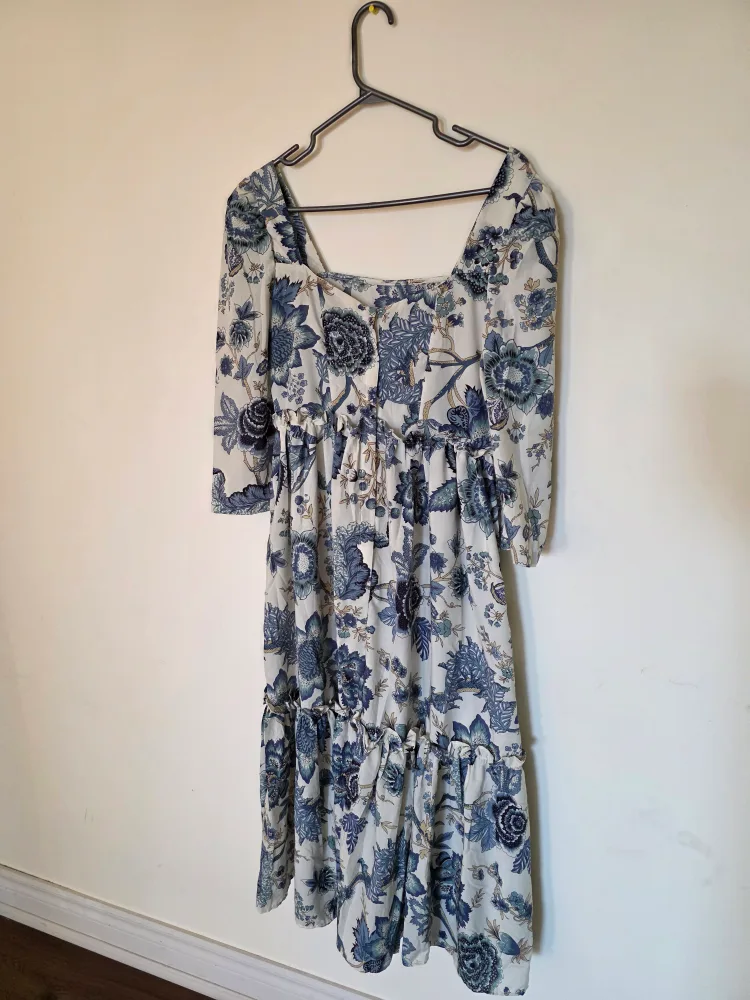 New Floral Print Dress - Blue & White image indicator(5)