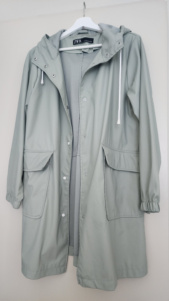 Zara Raincoat - Size S - Light Green