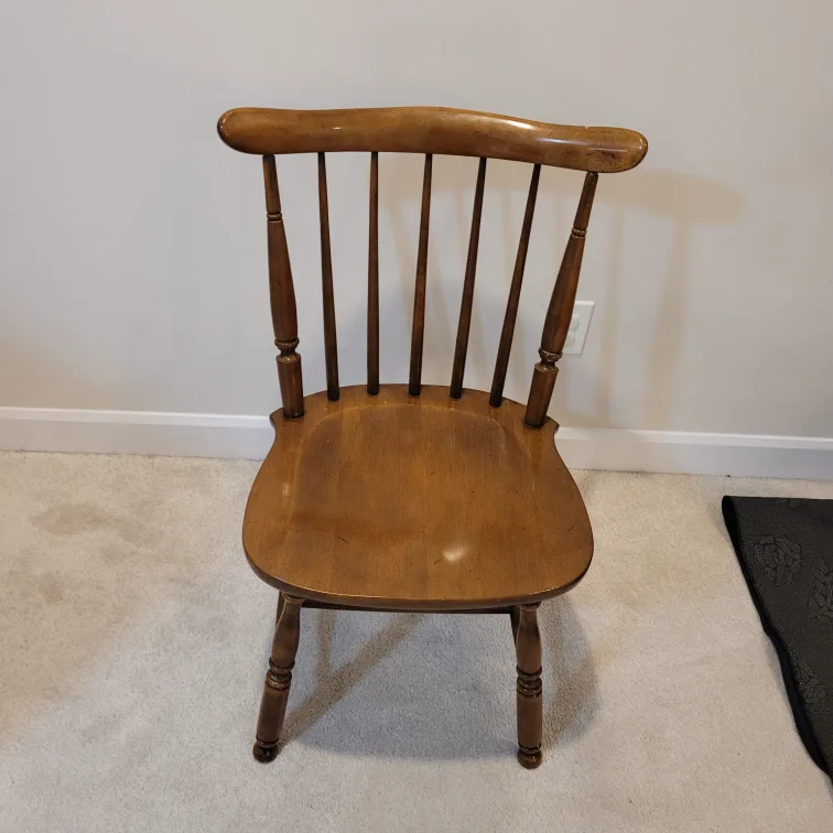 Antique Wooden Spindle Back Dining Chair image indicator(3)