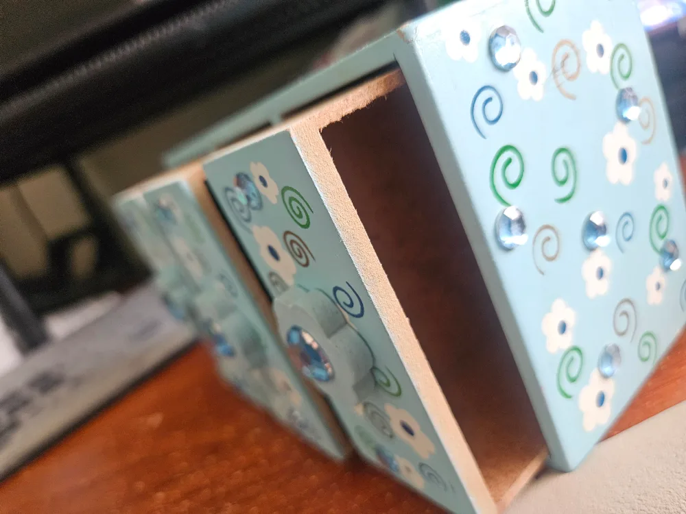 Cute Blue Wooden Mini Drawer Set image indicator(6)