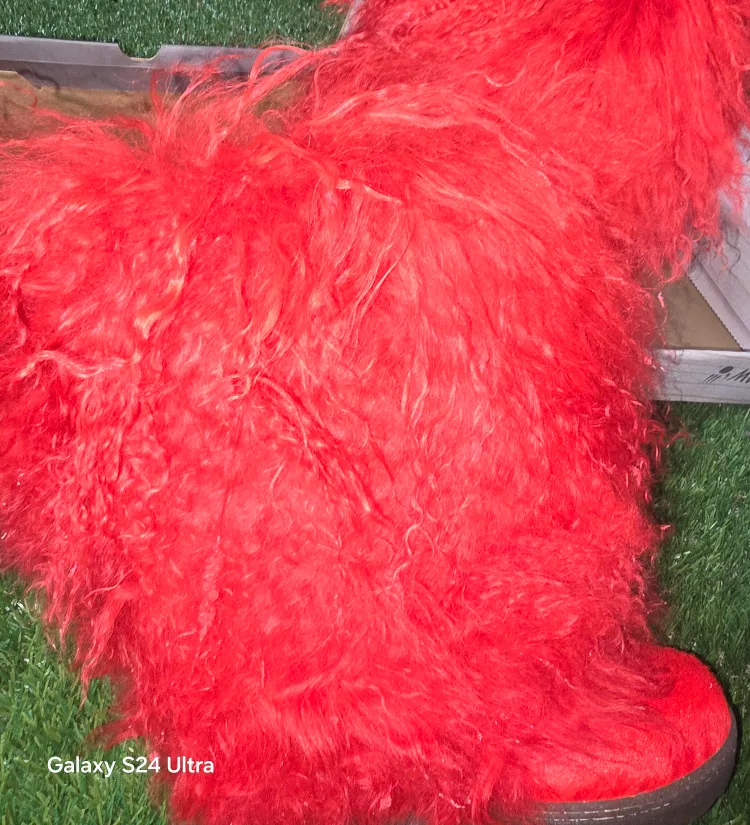 BEAR PAW Red Furry Boots thumbnail