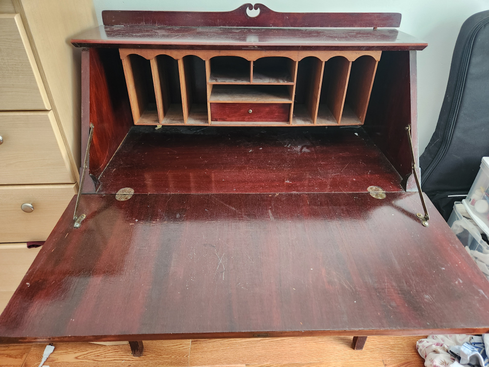 Antique Mahogany Secretary Desk-FREE