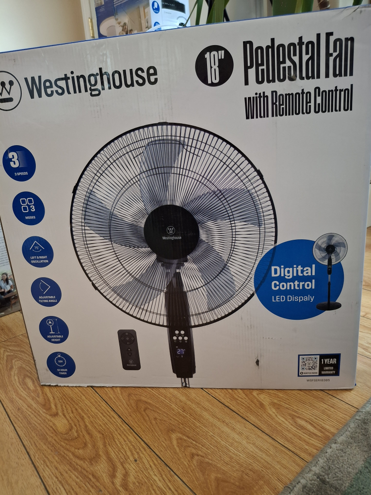 Westinghouse 18" Pedestal Fan w/ Remote - NEW