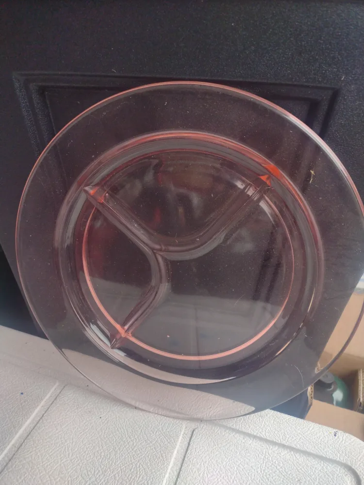Vintage Pink Depression Glass Divided Plate image indicator(2)
