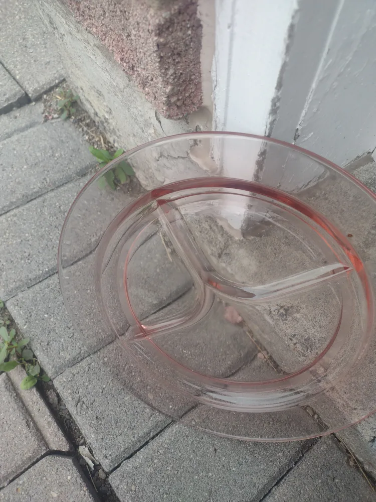 Vintage Pink Depression Glass Divided Plate image indicator(3)