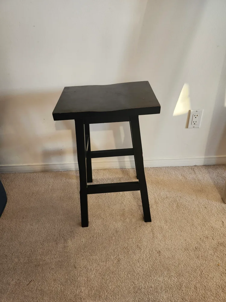 Black Wooden Bar Stool thumbnail